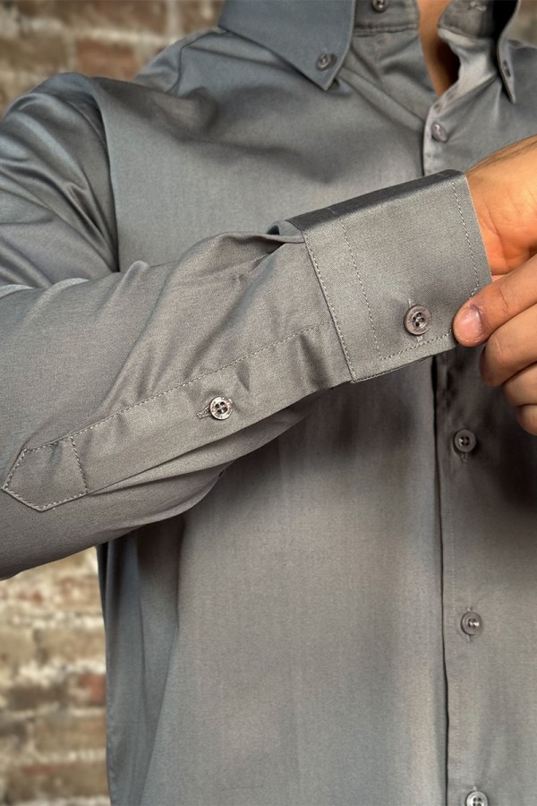 Мужская рубашка Loro Piana logo-embroidered - Grey
