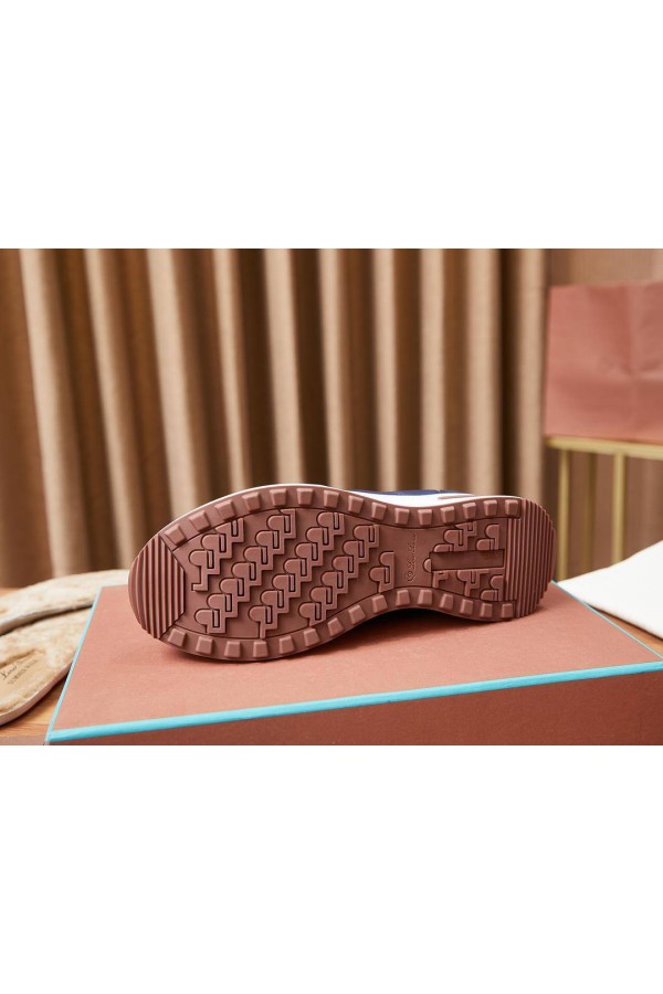 Замшевые кроссовки Loro Piana Week End Walk - Navy