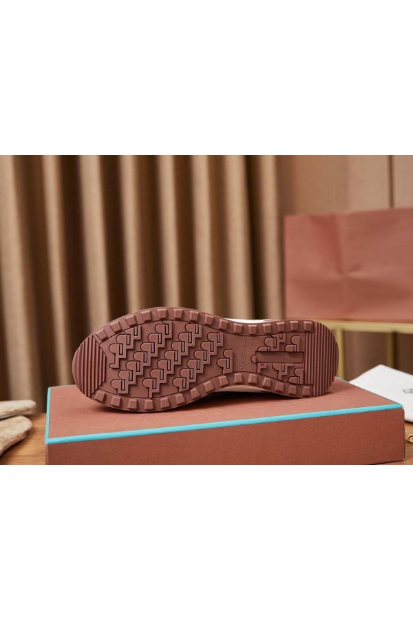 Замшевые кроссовки Loro Piana Week End Walk - Green