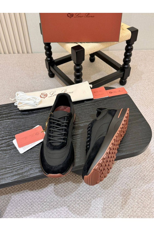 Мужские кроссовки Loro Piana Week End Walk - Black