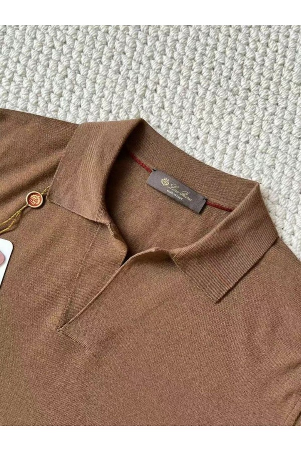 Поло с длинным рукавом Loro Piana Premium - Caramel