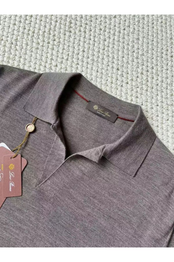 Поло с длинным рукавом Loro Piana Premium - Gray Coffee
