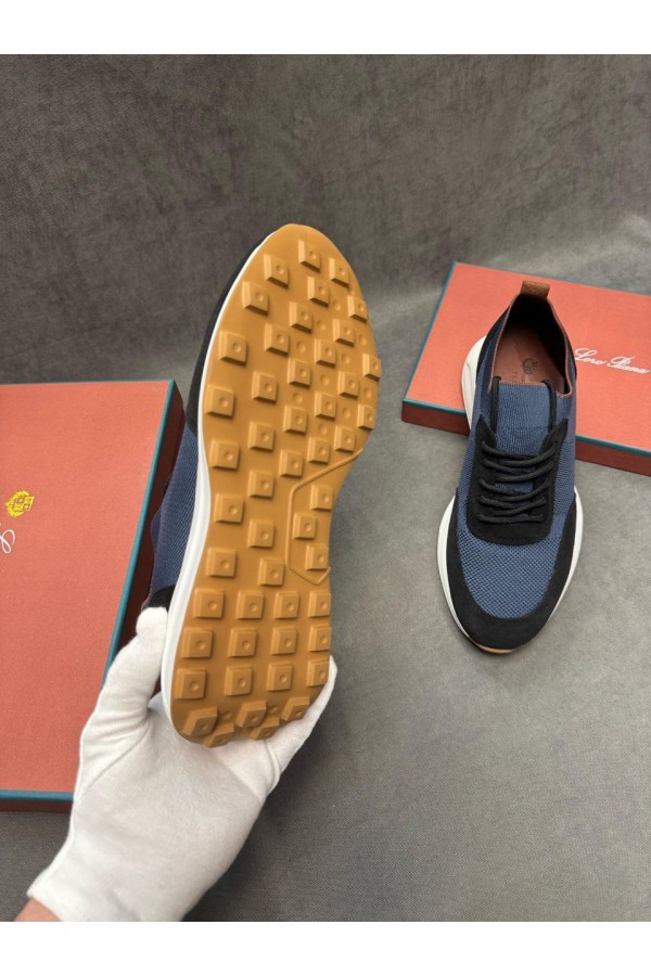 Мужские кроссовки Loro Piana knitted - Blue