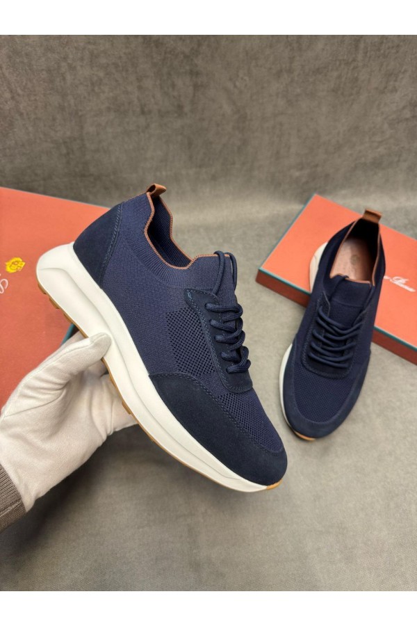 Мужские кроссовки Loro Piana knitted - Navy