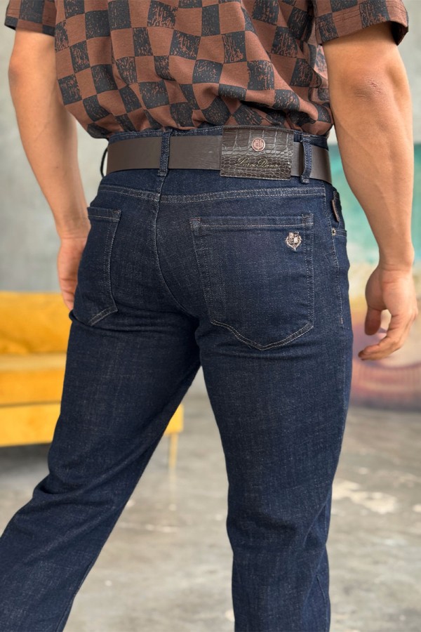 Джинсы тёмно-синего цвета Loro Piana regular fit