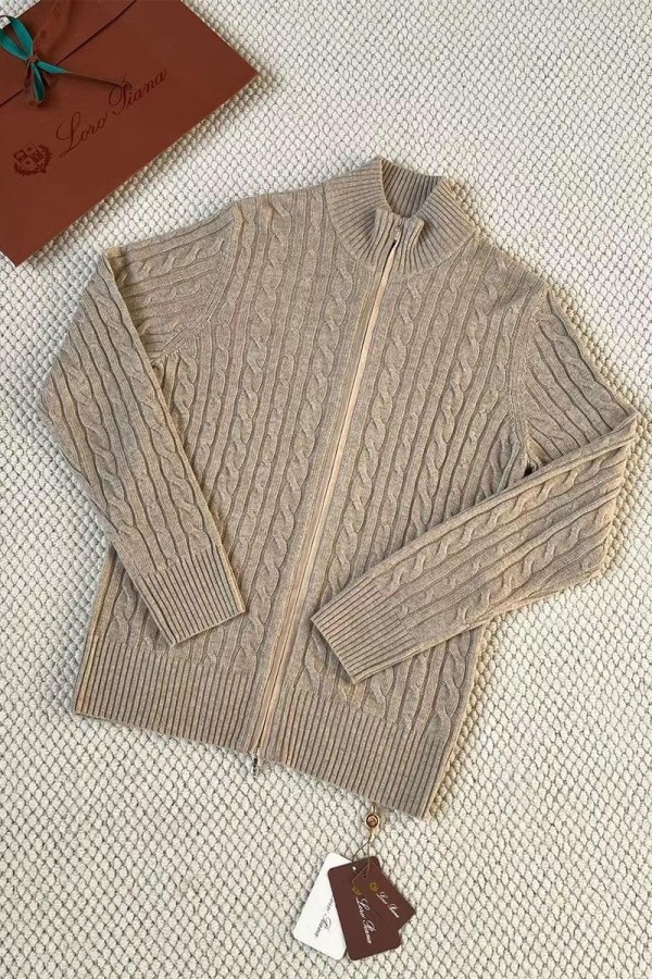 Кашемировый свитер Loro Piana Premium zip-up - Beige