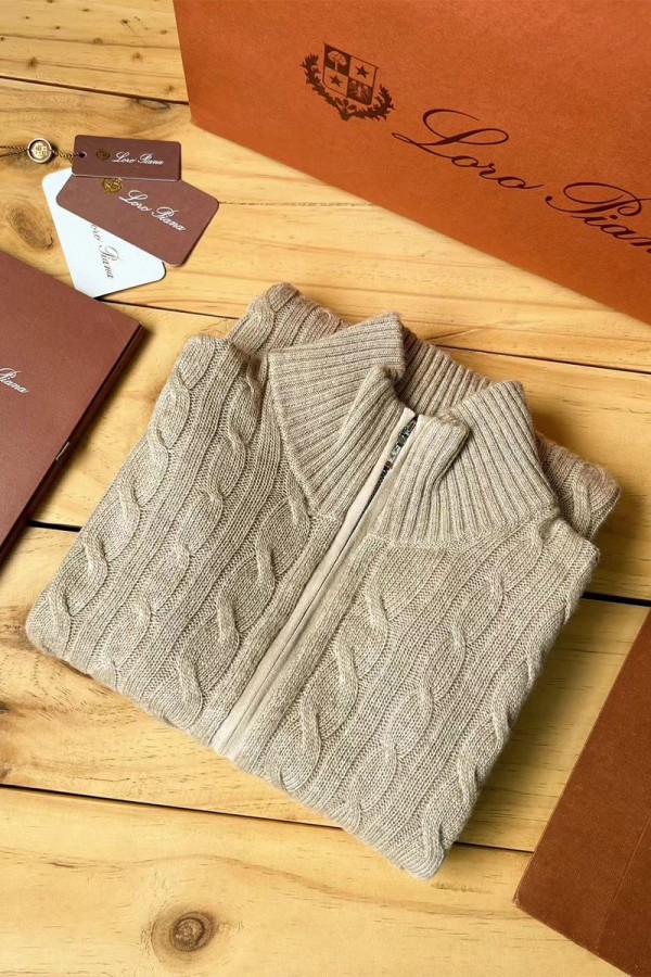 Кашемировый свитер Loro Piana Premium zip-neck - Beige
