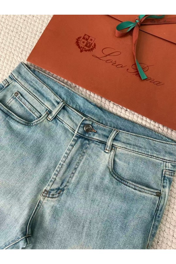 Мужские светло-синие джинсы Loro Piana Premium