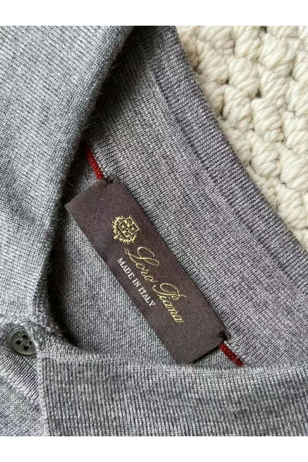 Поло с длинным рукавом Loro Piana Premium - Light Flower Gray