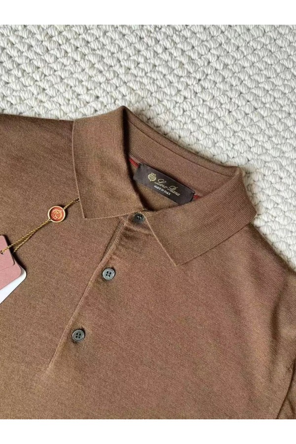 Поло с длинным рукавом Loro Piana Premium - Caramel