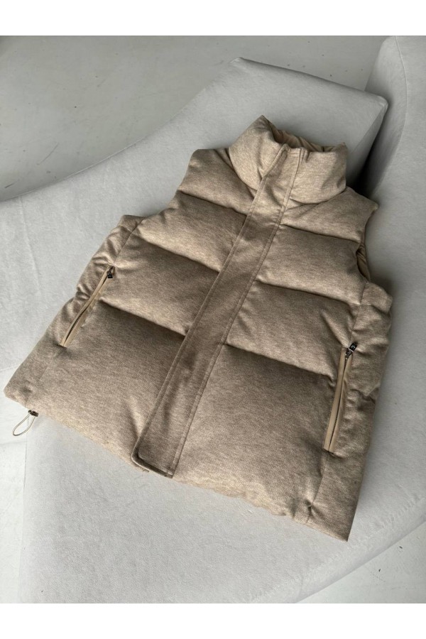 Женская бежевая жилетка Loro Piana premium