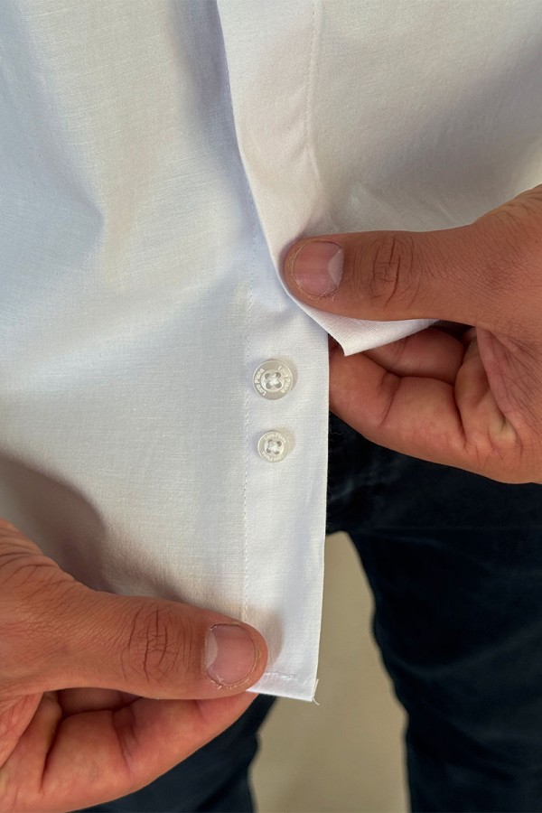 Мужская белая рубашка Loro Piana logo-embroidered