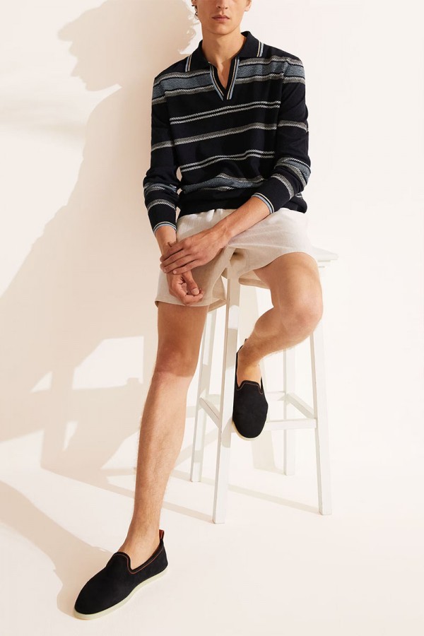 Мужские замшевые лоферы Loro Piana Venice Walk - Black