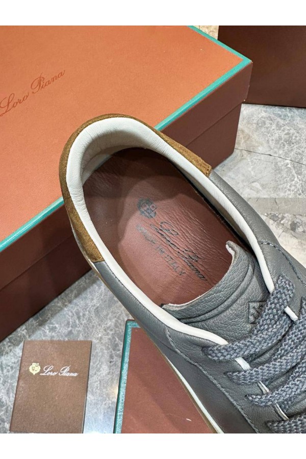 Мужские кожаные кроссовки Loro Piana Tennis Walk