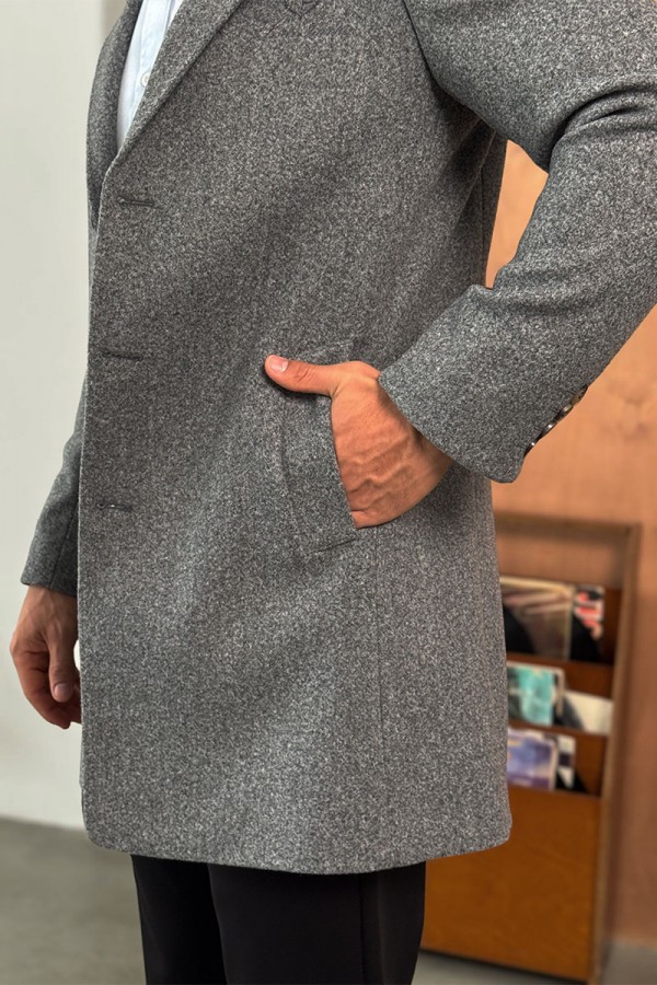 Мужское пальто серого цвета Loro Piana