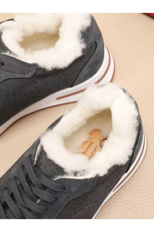 Кроссовки с мехом Loro Piana Week End Walk Evo