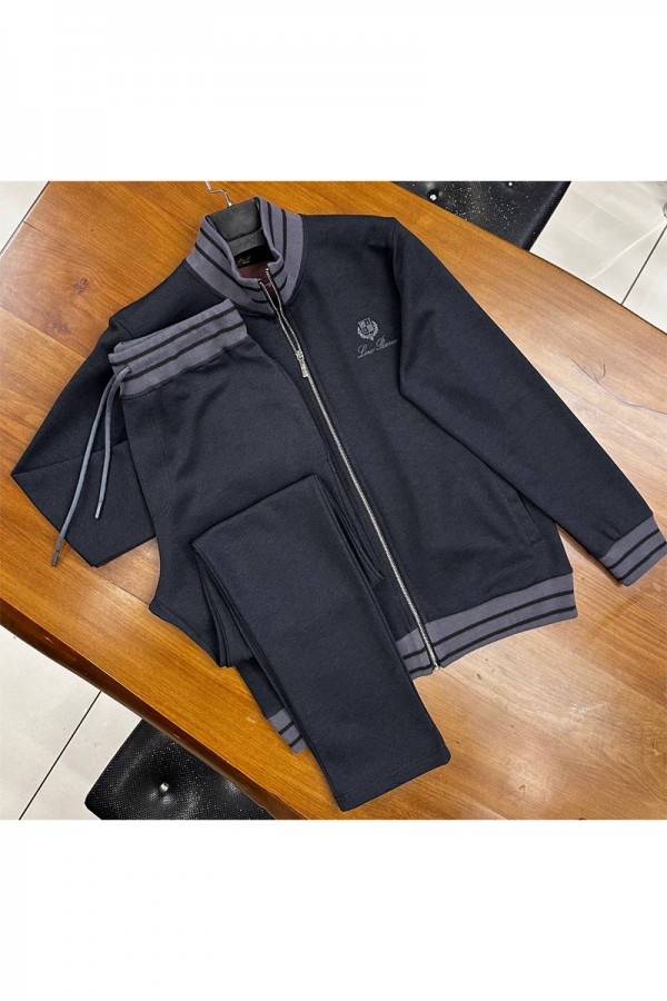 Кофта на молнии Loro Piana logo-embroidered - Black