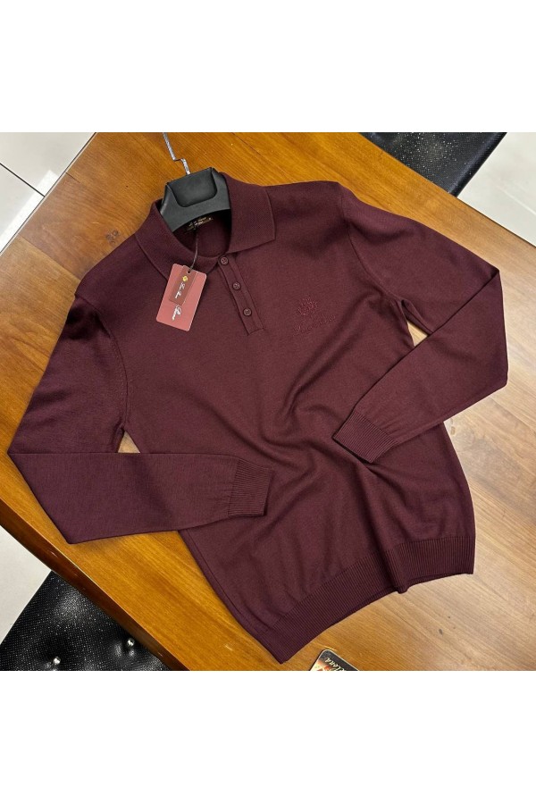Поло с длинным рукавом Loro Piana бордового цвета