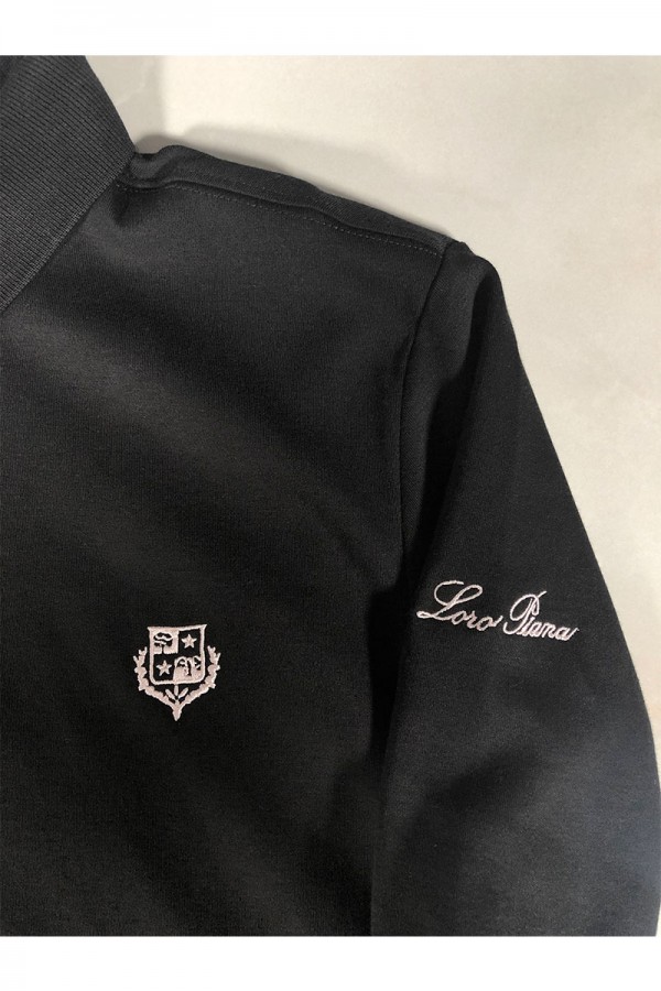 Поло с длинным рукавом Loro Piana logo-embroidered - Black
