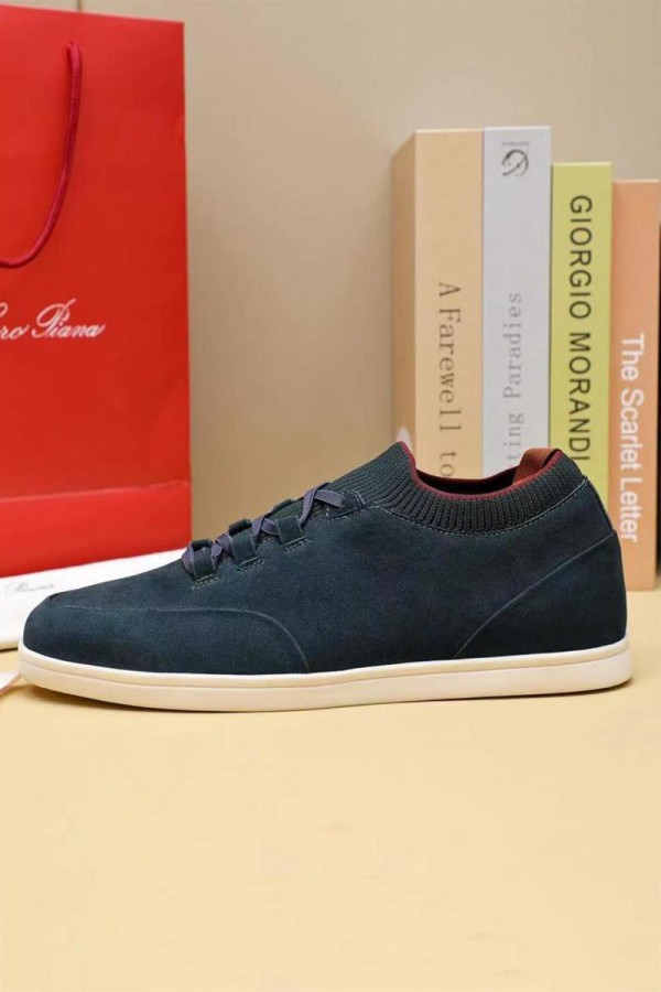 Замшевые кроссовки Loro Piana Soho Walk - Navy