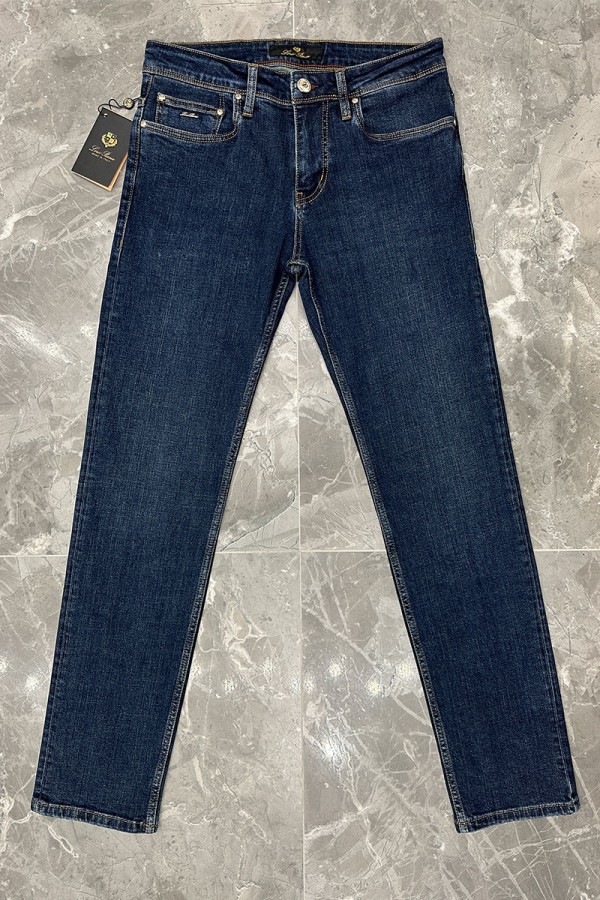 Джинсы тёмно-синего цвета Loro Piana regular fit