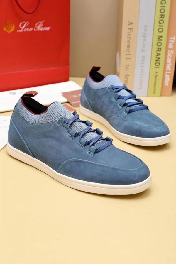 Замшевые кроссовки Loro Piana Soho Walk - Blue