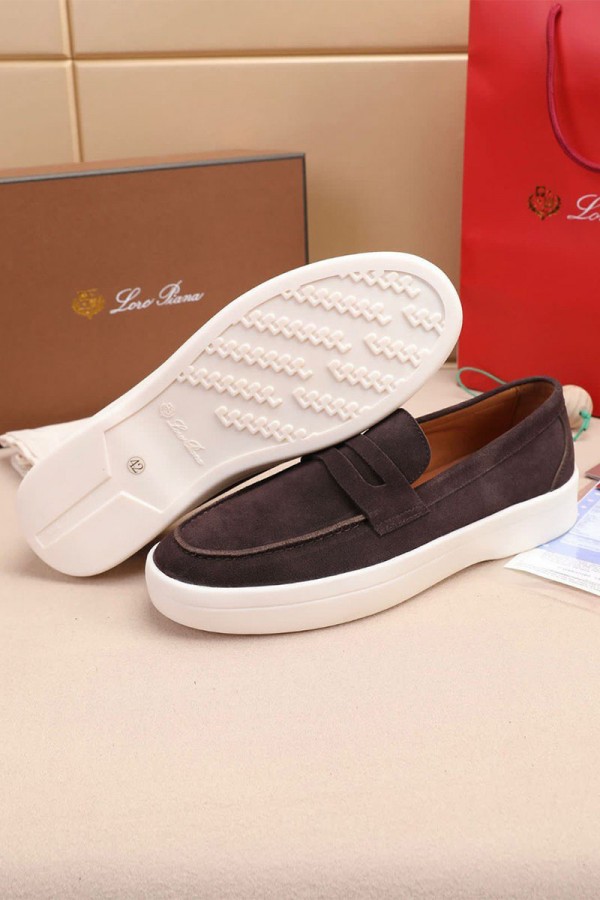 Замшевые лоферы Loro Piana Summer Walk - Brown