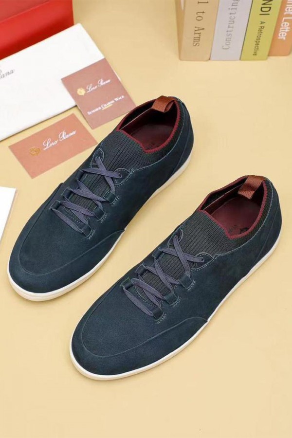 Замшевые кроссовки Loro Piana Soho Walk - Navy