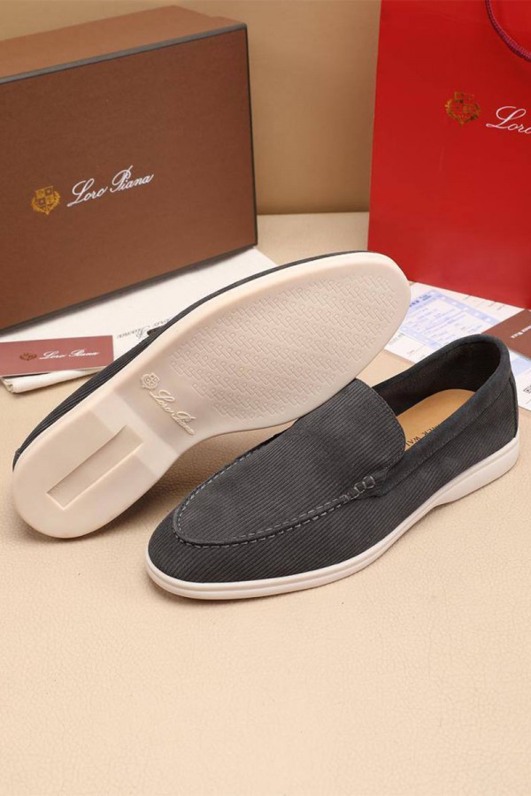Мужские лоферы Loro Piana Summer Walk - Dark Grey