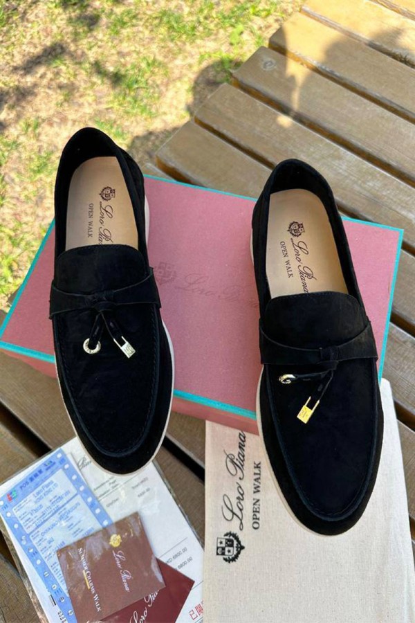 Женские замшевые лоферы Loro Piana Open Walk