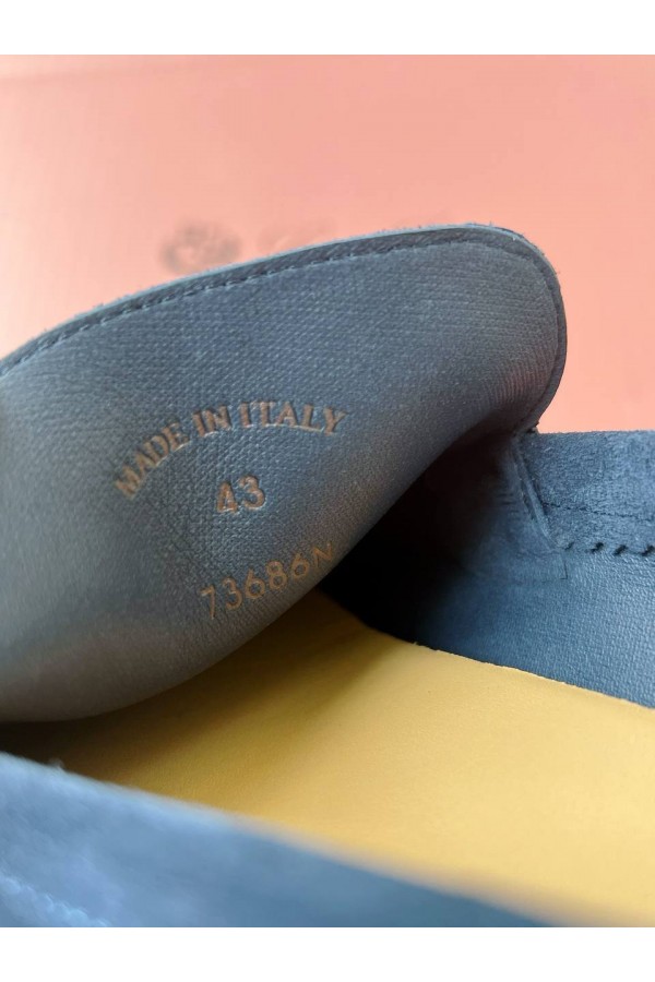 Замшевые лоферы Loro Piana Premium - Navy