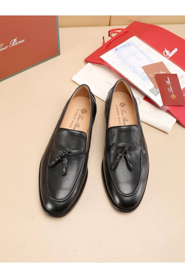 Кожаные лоферы Loro Piana tassel - Black