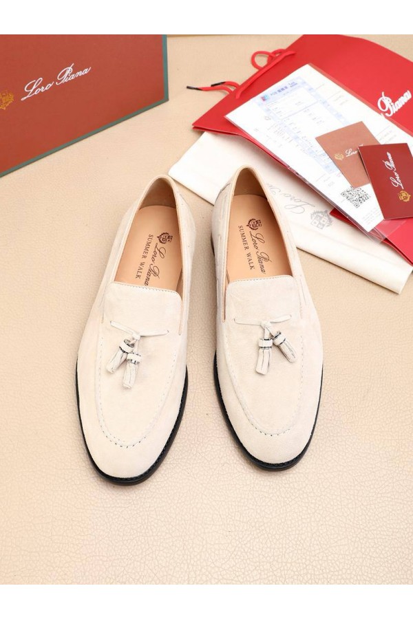 Замшевые лоферы Loro Piana tassel - Beige