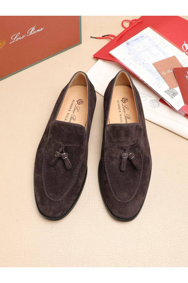 Замшевые лоферы Loro Piana tassel - Brown