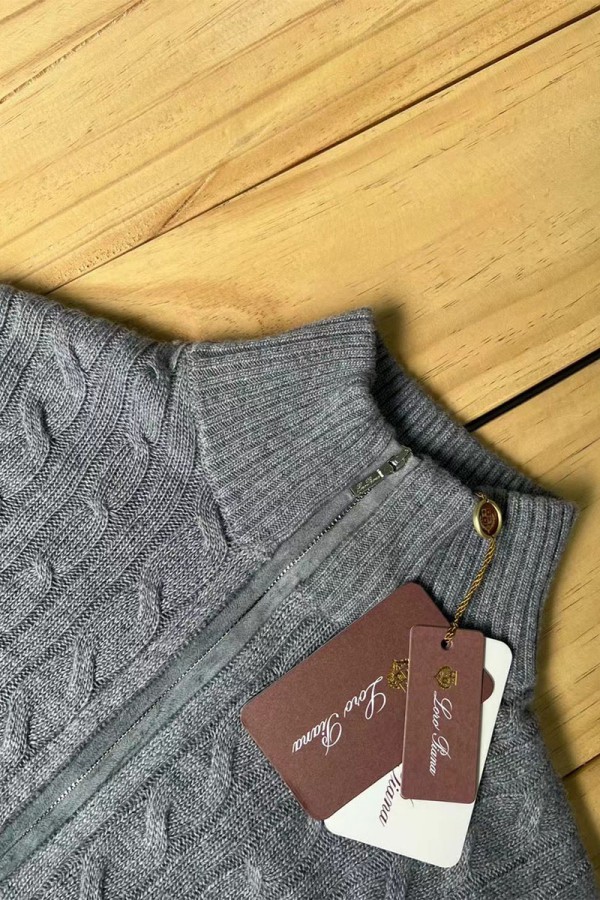 Кашемировый свитер Loro Piana Premium zip-neck - Grey