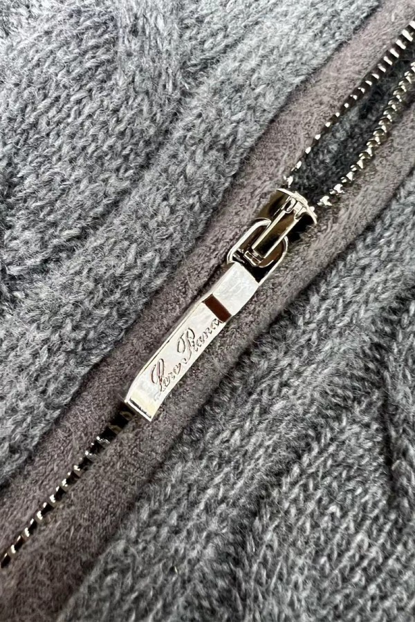 Кашемировый свитер Loro Piana Premium zip-neck - Dark Grey
