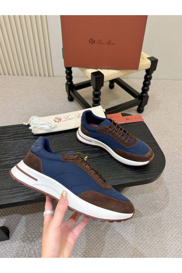 Мужские кроссовки Loro Piana Week End Walk - Blue / Brown