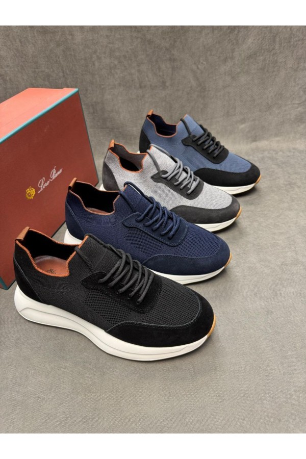 Мужские кроссовки Loro Piana knitted - Navy