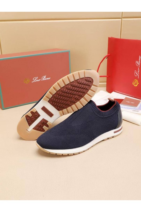 Мужские текстильные кроссовки Loro Piana Lp Flexy Active - Navy