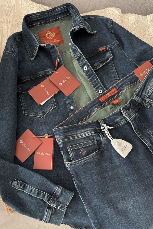 Джинсовая рубашка Loro Piana тёмно-синего цвета