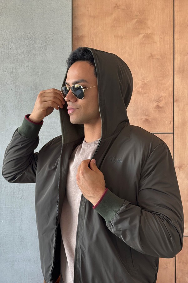 Мужская ветровка Loro Piana зелёного цвета