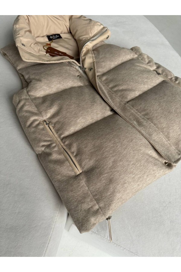 Женская бежевая жилетка Loro Piana premium
