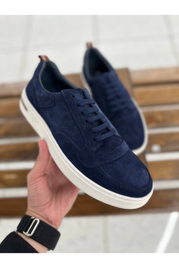 Мужские замшевые кроссовки Loro Piana Newport - Navy