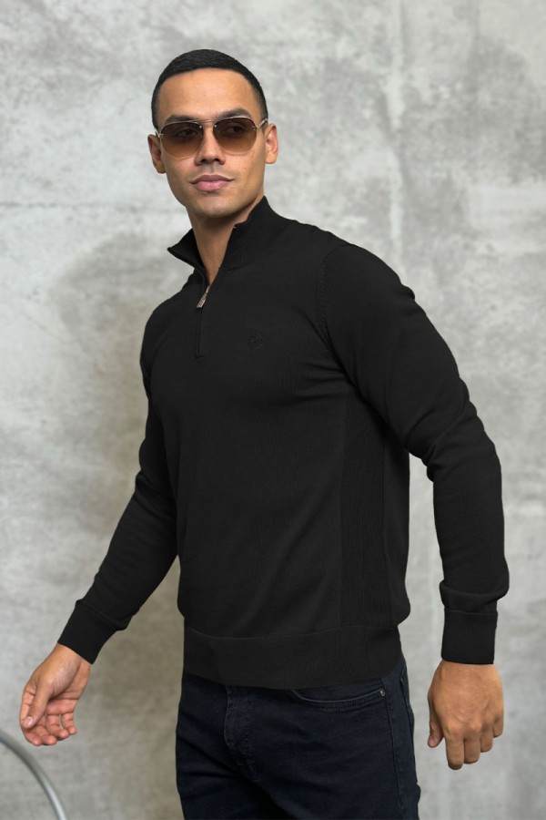 Мужская кофта Loro Piana zip neck - Black