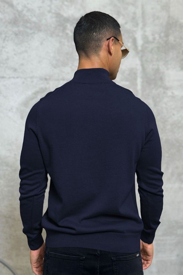 Мужская кофта Loro Piana zip neck - Navy