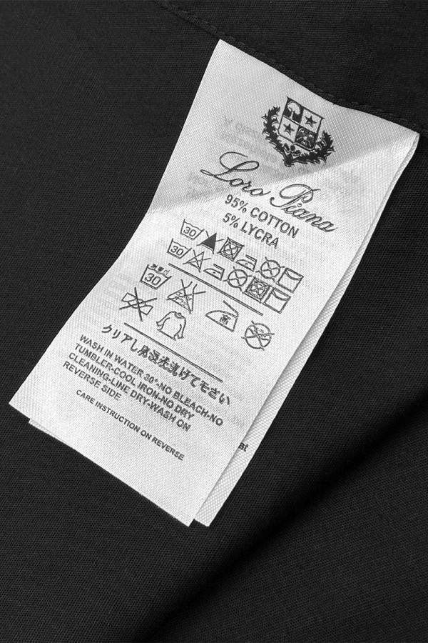 Мужская чёрная рубашка Loro Piana logo-embroidered