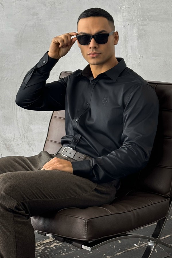 Мужская чёрная рубашка Loro Piana