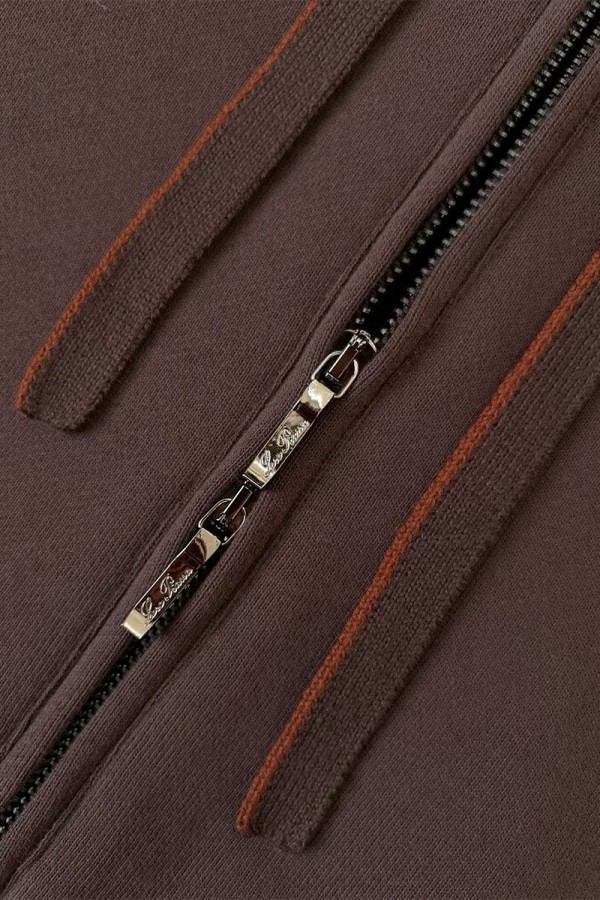 Кофта на молнии Loro Piana Premium signature logo - Brown