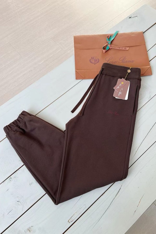 Спортивные штаны Loro Piana Premium signature logo - Brown