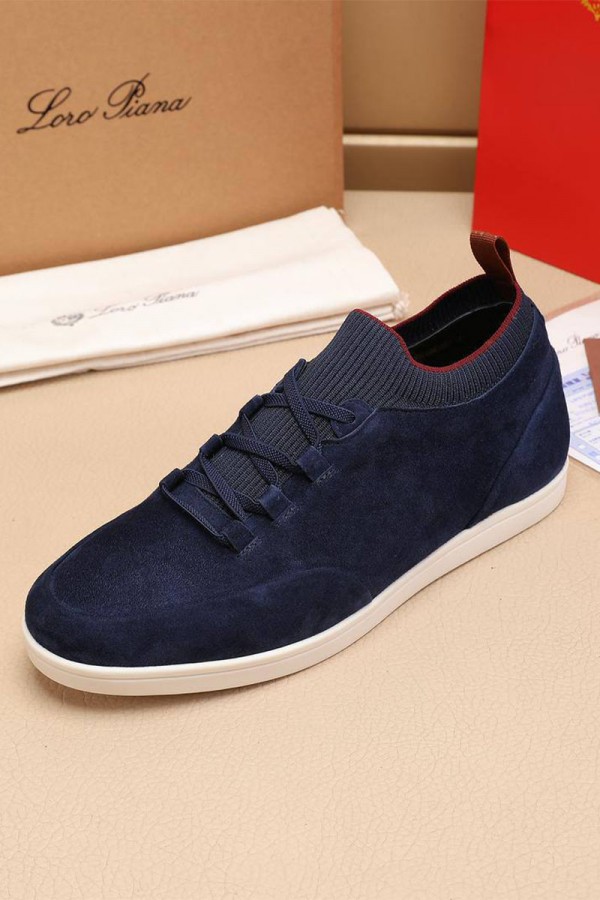 Замшевые кроссовки Loro Piana Soho Walk - Navy